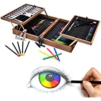 Artina Set de Pintura 127 Piezas Bologna maletín Madera óleos lápices de Colores Acuarelas acrílicos - Kit de Pintura